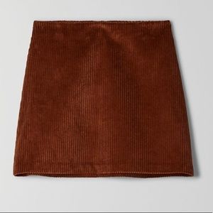 Aritzia Wilfred Renee skirt brown corduroy NWT